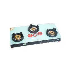 GAS STOVE ASAL 3 BR GLASS WHITE CROWN PS 